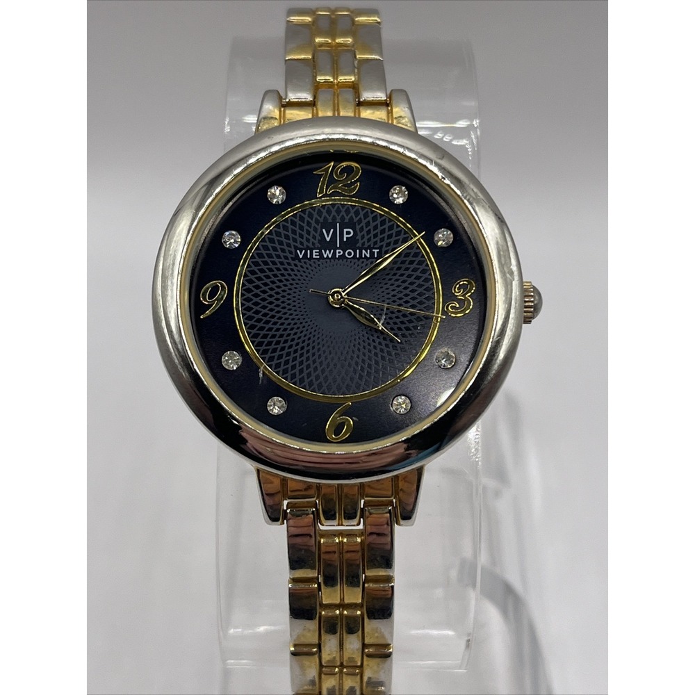 Viewpoint by Timex Women's Quartz Watch 34mm Case Black Dial- New Battery